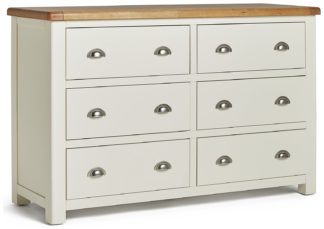 An Image of Habitat Kent 3 + 3 Drawer Chest- Cream and Oak