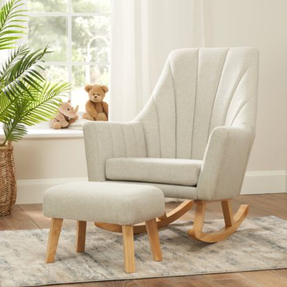 An Image of Tutti Bambini Jonah Rocking Chair and Foot Stool Stone