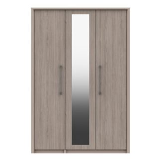 An Image of Dolan Triple Wardrobe, Mirrored Light Oak