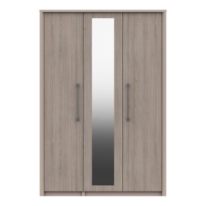 An Image of Dolan Triple Wardrobe, Mirrored Light Oak