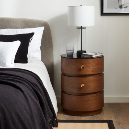 An Image of Azula 2 Drawer Bedside Table Natural