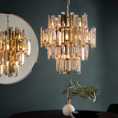 An Image of Vogue Dante 12 Light Chandelier Chrome