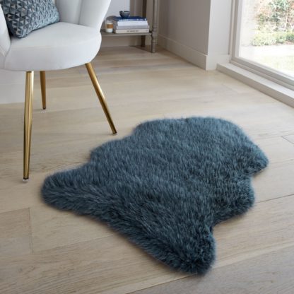 An Image of Whistler Faux Fur Double Pelt Rug Dove (Grey)