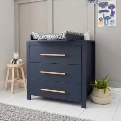 An Image of Tutti Bambini Tivoli 3 Drawer Chest Changer Navy