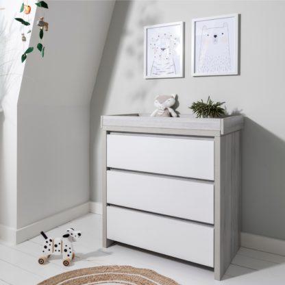 An Image of Tutti Bambini Modena 3 Drawer Changing Unit White