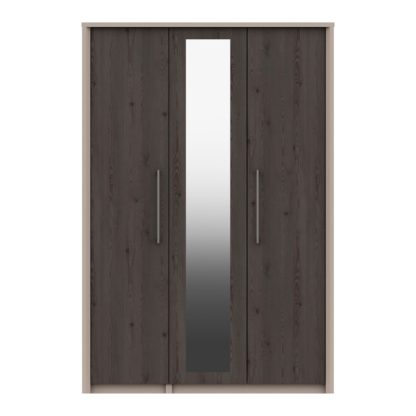 An Image of Dolan Triple Wardrobe, Mirrored Light Oak