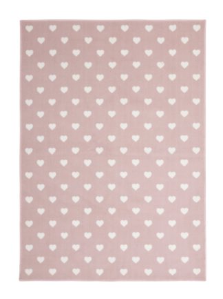 An Image of Argos Home Hearts Cut Pile Rug - 120x170cm - Pink