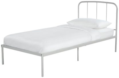 An Image of Argos Home Freja Single Metal Bed Frame - Silver