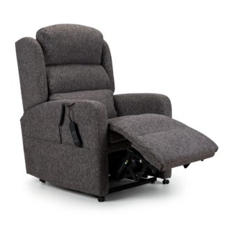 An Image of Camberley Single Motor Deluxe Rise and Recline Chair Chenille Smoke