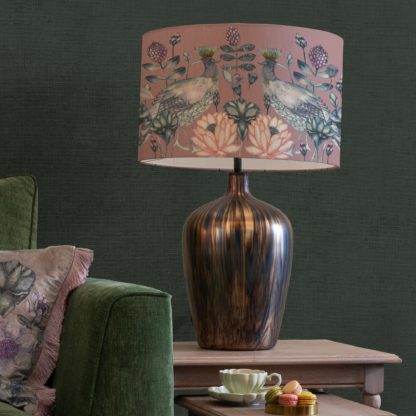 An Image of Olywn Table Lamp with Ahura Shade Ahura Mauve Purple