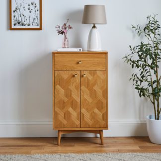 An Image of Farris Light Oak Compact Sideboard Light Oak