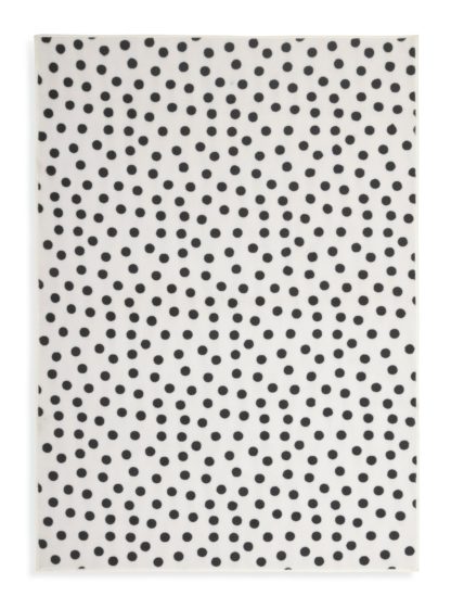 An Image of Argos Home Multi Spot Cut Pile Rug- Black & White- 120x170cm