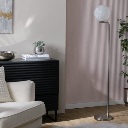 An Image of Habitat Confetti Floor Lamp - Nickel & White