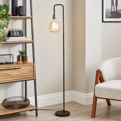 An Image of Augustus Exposed Bulb Floor Lamp Amber