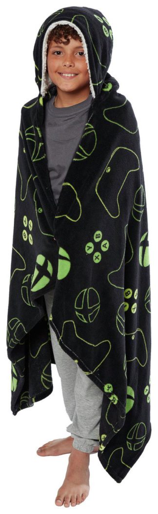 An Image of Xbox Super Soft Fleece Hooded Blanket