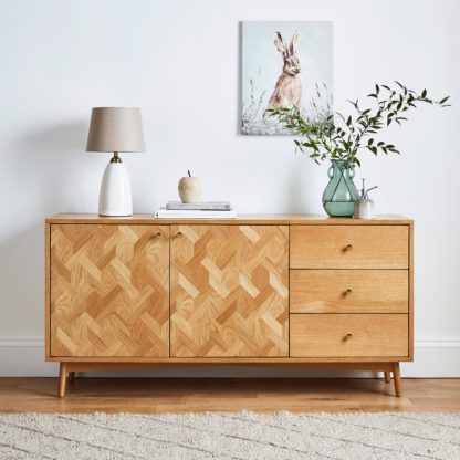 An Image of Farris Large Sideboard Light Oak