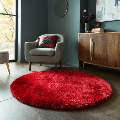 An Image of Indulgence Round Shaggy Rug Cream