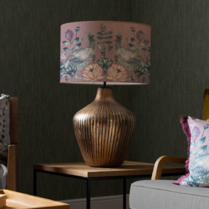 An Image of Zelena Table Lamp with Ahura Shade Ahura Mauve Purple