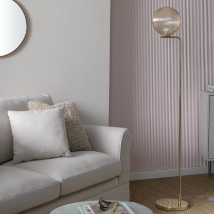 An Image of Habitat Globe Floor Lamp - Champagne