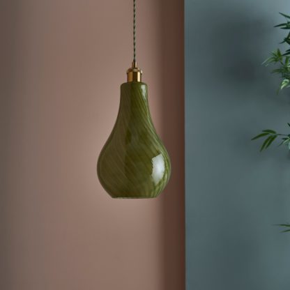 An Image of Candy Stripe Pendant Light Green