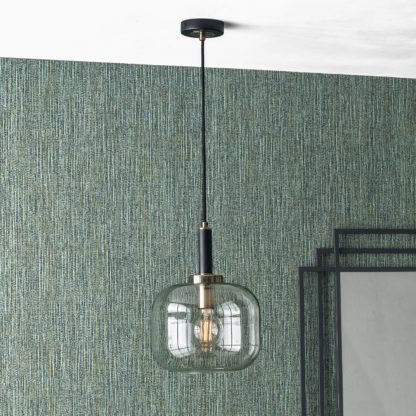 An Image of Florence Metal and Glass Pendant Black