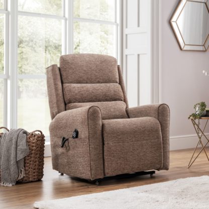 An Image of Balmoral Premier Plus Rise and Recline Chair Chenille Pebble