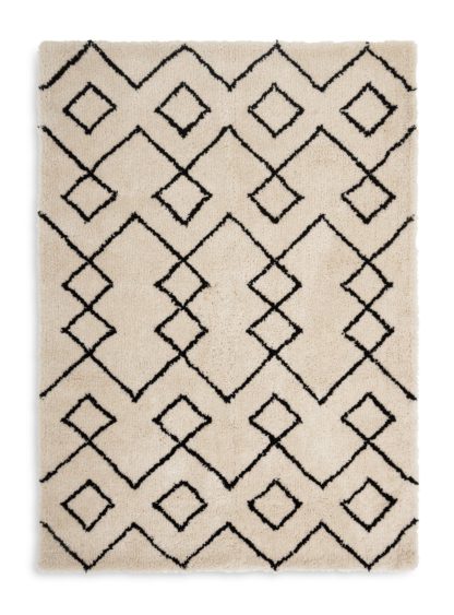 An Image of Habitat Diamond Tufted Rug - Cream - 120x170cm