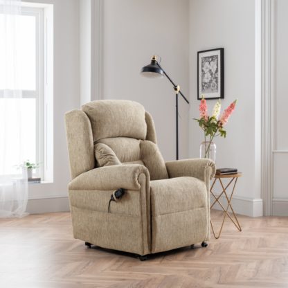 An Image of Dorchester Premier Lateral Rise and Recline Chair Chenille Silver