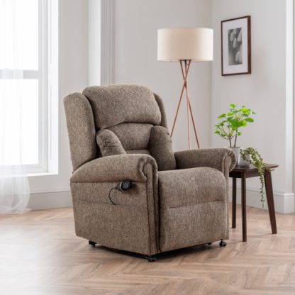 An Image of Dorchester Premier Lateral Rise and Recline Chair Chenille Silver