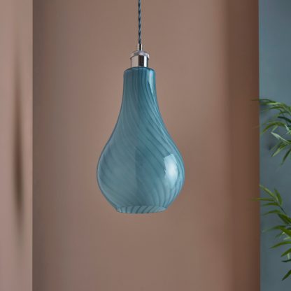 An Image of Candy Stripe Pendant Light Green