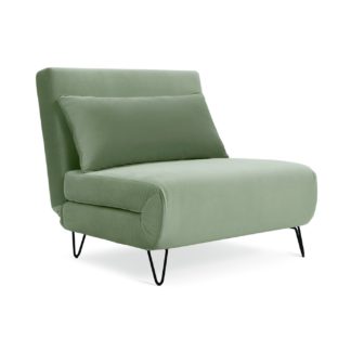 An Image of Habitat Roni Small Double Fabric Chairbed - Laurel Green