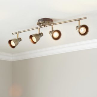 An Image of Camber Lighting Morrison Metal Spotlight Bar - Antique Brass