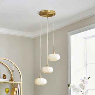 An Image of Lacey Alabaster Cluster Ceiling Light Gold