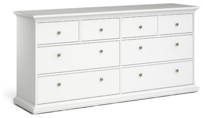 An Image of Tvilum Paris 8 Drawer Chest - White