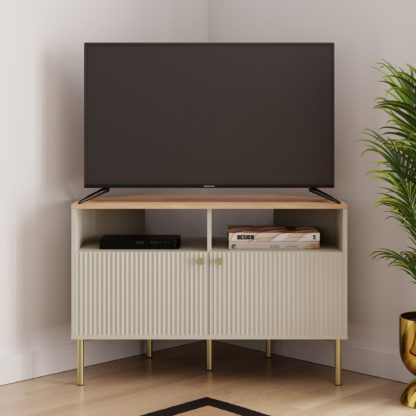 An Image of Georgi Corner TV Unit for TVs up to 60" Black