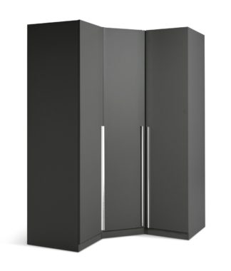 An Image of Habitat Munich Corner 3 Door Wardrobe - Anthracite