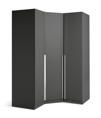 An Image of Habitat Munich Corner 3 Door Wardrobe - Anthracite