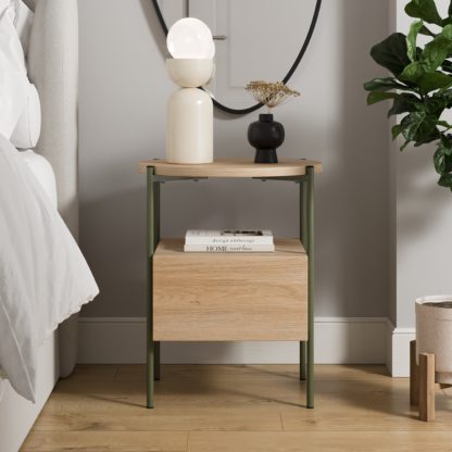 An Image of Elody Bedside Table Ash (Brown)