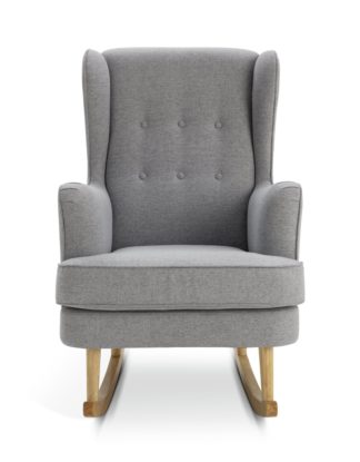 An Image of Habitat Callie Fabric Rocking Chair - Light Grey