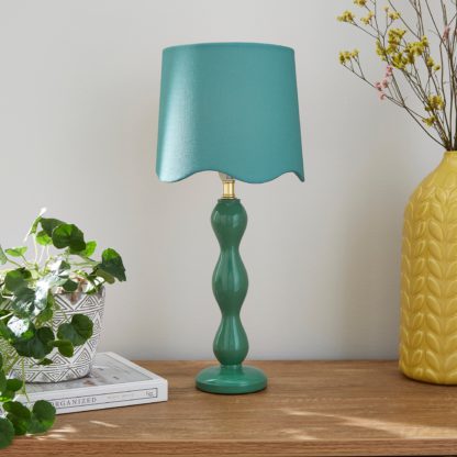 An Image of Elsie Tall Scalloped Table Lamp Rhubarb