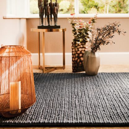 An Image of Fusion Textured Wool Rug Dove (Grey)