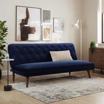 An Image of Rosie Buttoned Velvet Sofa Bed Ginger