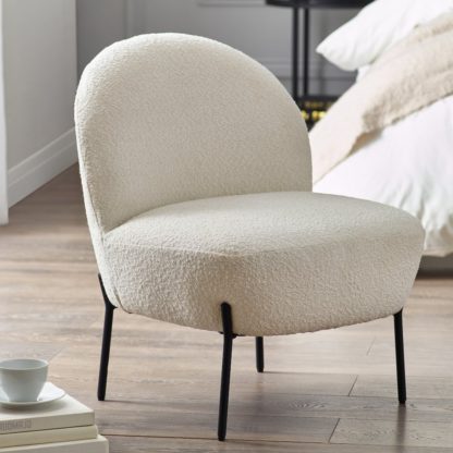 An Image of Lulu Ivory Boucle Accent Chair