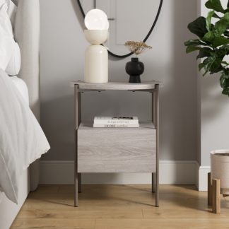 An Image of Elody Bedside Table Ash (Brown)