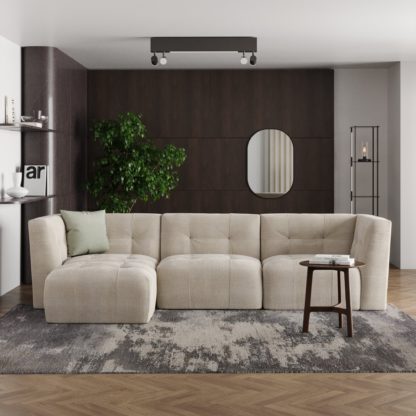 An Image of Modular Squish Clay Tonal Chenille Small Corner Sofa Tonal Chenille Clay