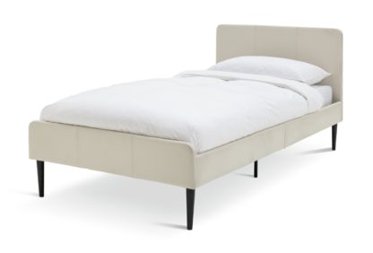 An Image of Habitat Kristopher Single Fabric Bed Frame - Cream