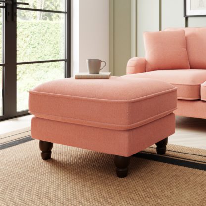 An Image of Beatrice Tonal Chenille Footstool Tonal Chenille Honey