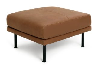 An Image of Habitat Moore Leather Footstool - Tan