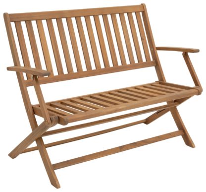 An Image of Argos Home Newbury 2 Seater Wooden Garden Bench - Light Wood