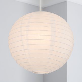 An Image of Paper Lantern 30cm White Easy Fit Pendant White